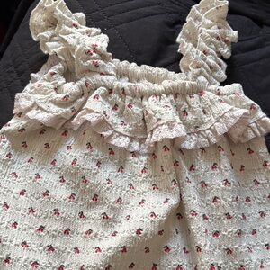 Hadas #minilove Cherry Ruffle Baby Romper 9/12 months